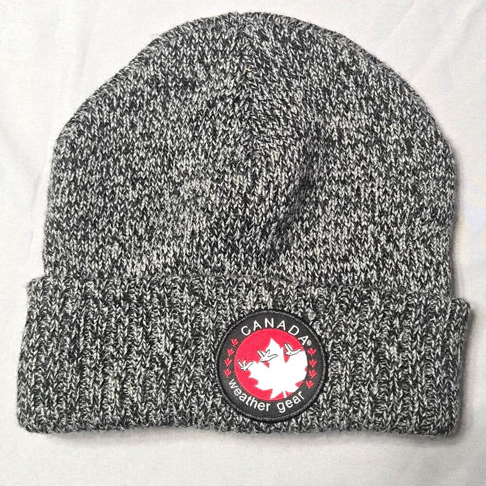 Canada Weather Gear Grey Marled Knit Cuffed Beanie Hat OS